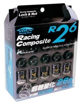 Project Kics 12X1.25 Black R26 Lug Nuts - 16+4 - Graveyard Performance