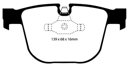 EBC 08-10 BMW M3 4.0 (E90) Yellowstuff Rear Brake Pads - Graveyard Performance