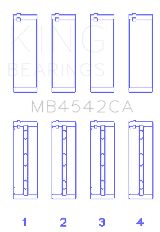 King Engine Bearings Nissan Vq20DE/Vq25Dd/Vq30DE/Dd/DET/Vq35DE (Size +0.75mm) Main Bearing Set