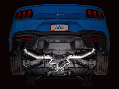 AWE 2024 Ford Mustang GT Fastback S650 RWD Track Edition Catback Exhaust w/ Dual Diamond Black Tips - Graveyard Performance