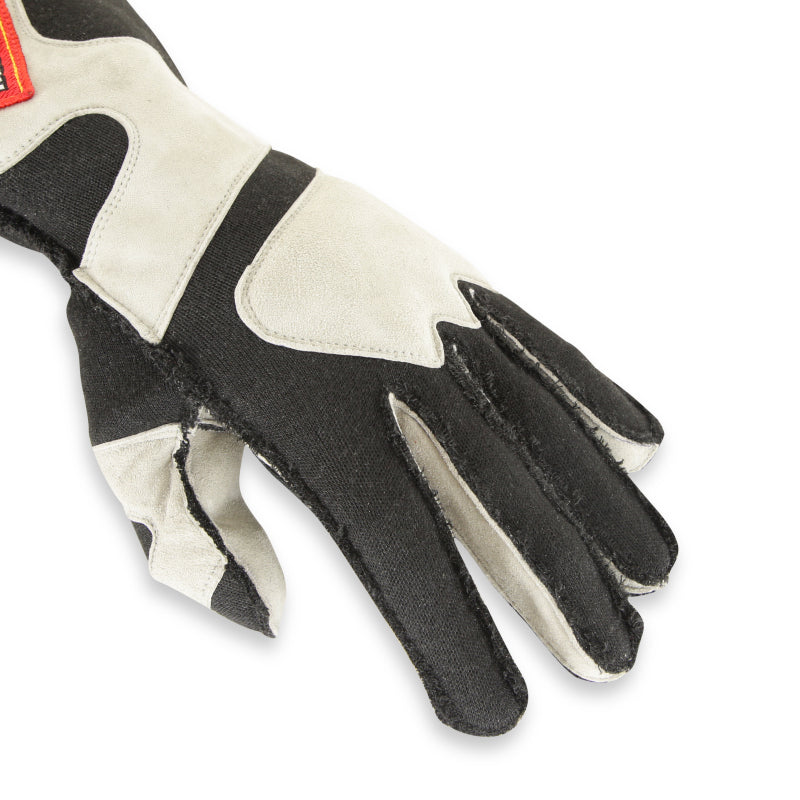 RaceQuip SFI-5 Gray/Black 2XL Outseam w/ Closure Glove - Graveyard Performance