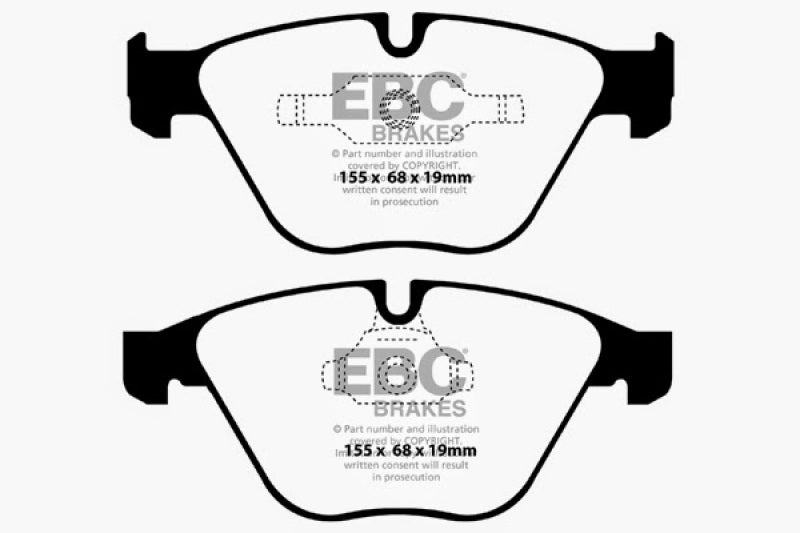 EBC 06-12 BMW 335i 3.0T (E90/E92/E93) Bluestuff Front Brake Pads - Graveyard Performance