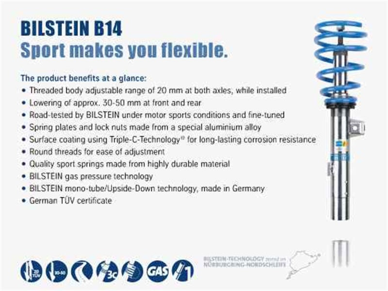 Bilstein B14 (PSS) 12-13 BMW 328i/335i Front & Rear Performance Suspension Kit - Graveyard Performance