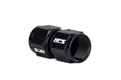 HPS Performance Straight -3 AN Female to Female Swivel Coupling Adapter, Aluminum, Black
