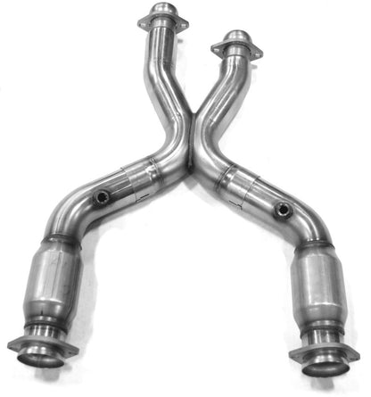 Kooks 99-04 Ford Mustang GT / Cobra 3in In x 2 1/2in OEM Out Cat SS X Pipe Kooks HDR Req - Graveyard Performance