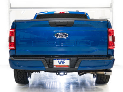 AWE 21-25 Ford F150 (14th Gen Reg Cab) Cat-Back Exhaust - 4.5in Dual Side Exit Chrome Tips - Graveyard Performance