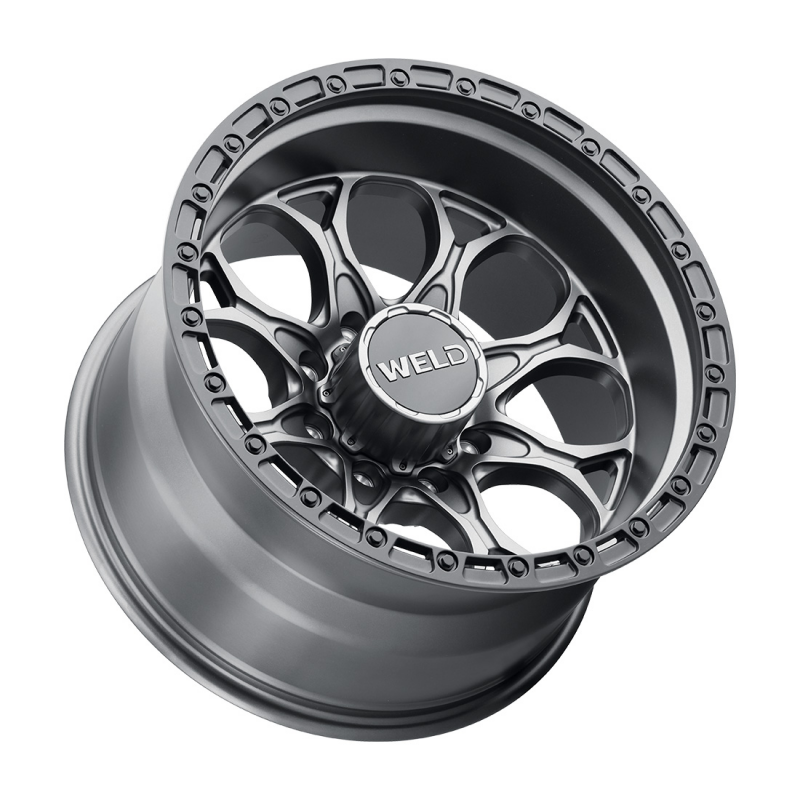 Weld Off-Road W107 20X10 Ledge 8 8X180 ET-18 BS 4.75 Satin Gun / Black Ring 124.3 - Graveyard Performance