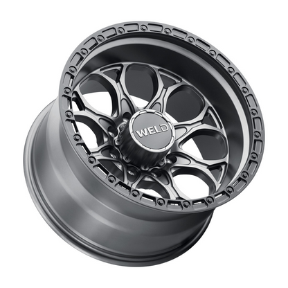 Weld Off-Road W107 20X10 Ledge 8 8X180 ET-18 BS 4.75 Satin Gun / Black Ring 124.3 - Graveyard Performance