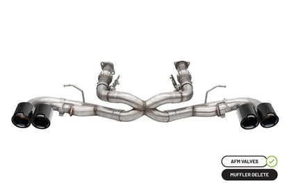 Corsa 20-25 Chevrolet Corvette C8 RWD 3in Xtreme Cat-Back Exhaust w/4.5in Carbon Fiber Black PVD Tip - Graveyard Performance