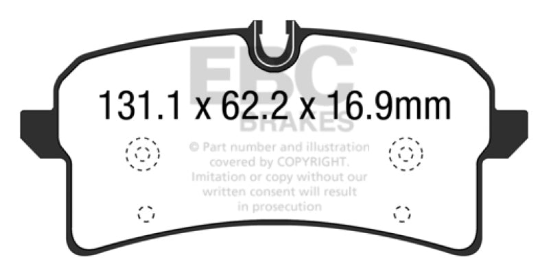 EBC 14+ Porsche Macan (Cast Iron Rotors only) 3.6 Twin Turbo Yellowstuff Rear Brake Pads - Graveyard Performance