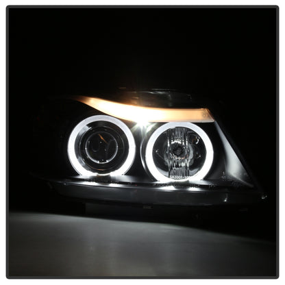 Spyder BMW E90 3-Series 06-08 Projector LED Halo Amber Reflector Rplc Bulb Blk PRO-YD-BMWE9005-AM-BK