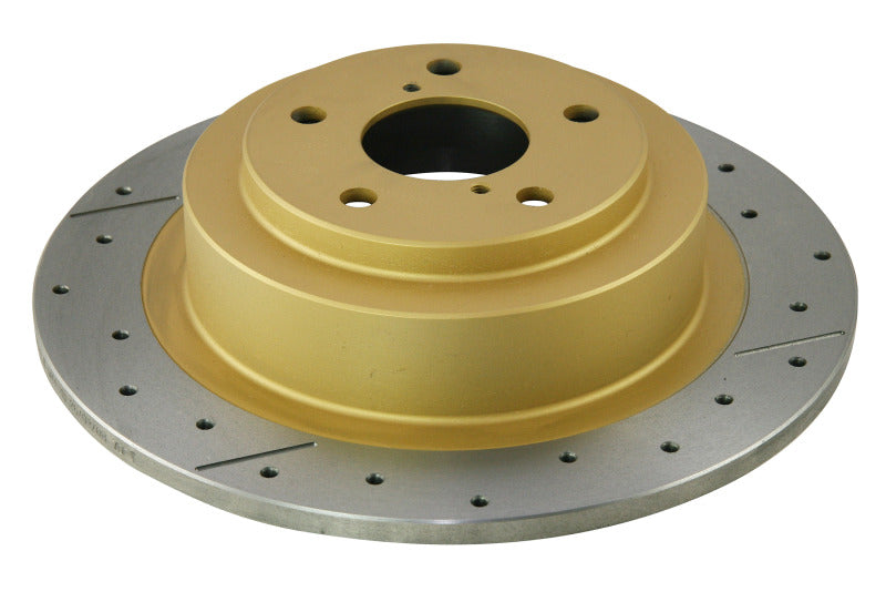 DBA 03-06 Subaru Baja Rear Street Series Drilled & Slotted Rotor w/Gold Hat - Graveyard Performance