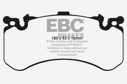 EBC 11+ Audi A8 Quattro 6.3 (Cast Iron Rotors) Redstuff Front Brake Pads - Graveyard Performance