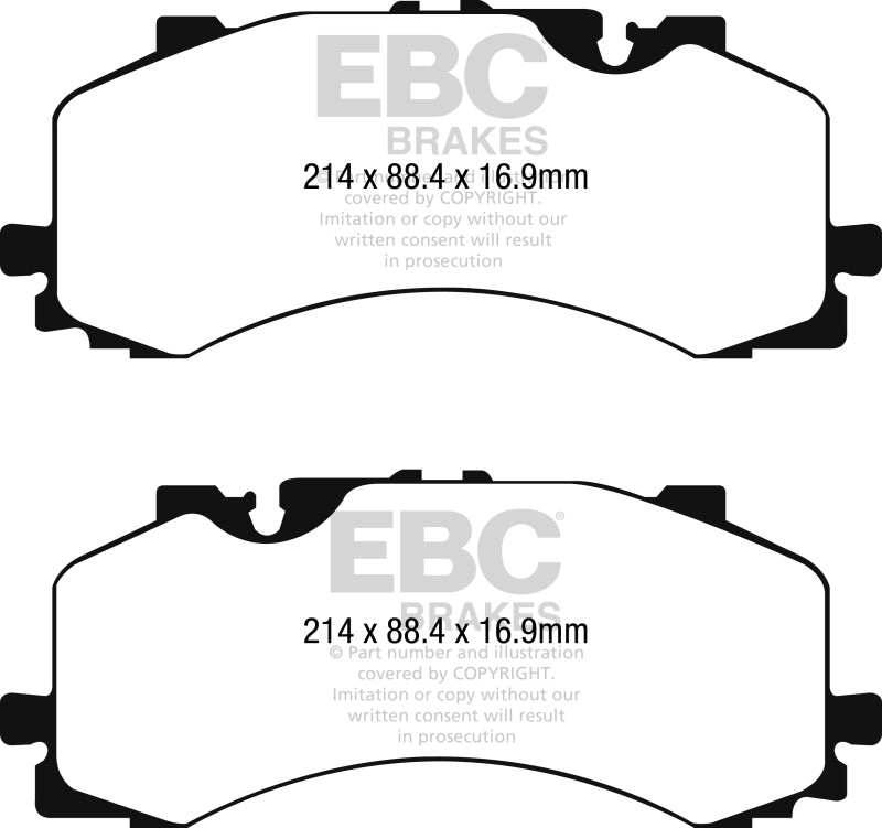 EBC 2016+ Audi Q7 3.0L Supercharged Yellowstuff Front Brake Pads - Graveyard Performance