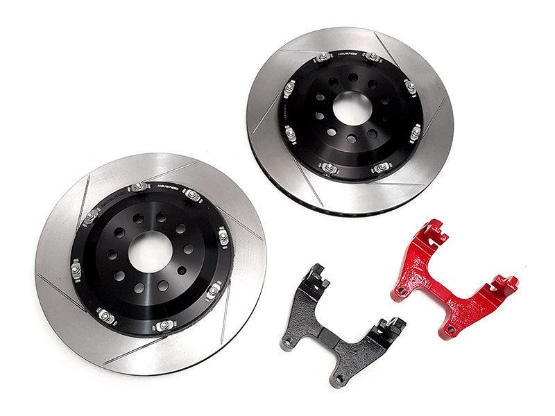 2-Piece Floating Brake Rotors | Rear Upgrade 350mm Slotted • MQB Golf R Mk7, TT RS 8S/S3/RS 3 8V