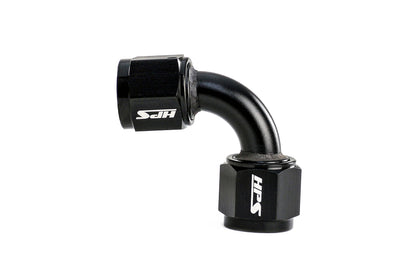 HPS Performance 90 Degree -3 AN Female to Female Swivel Coupling Adapter Aluminum Black