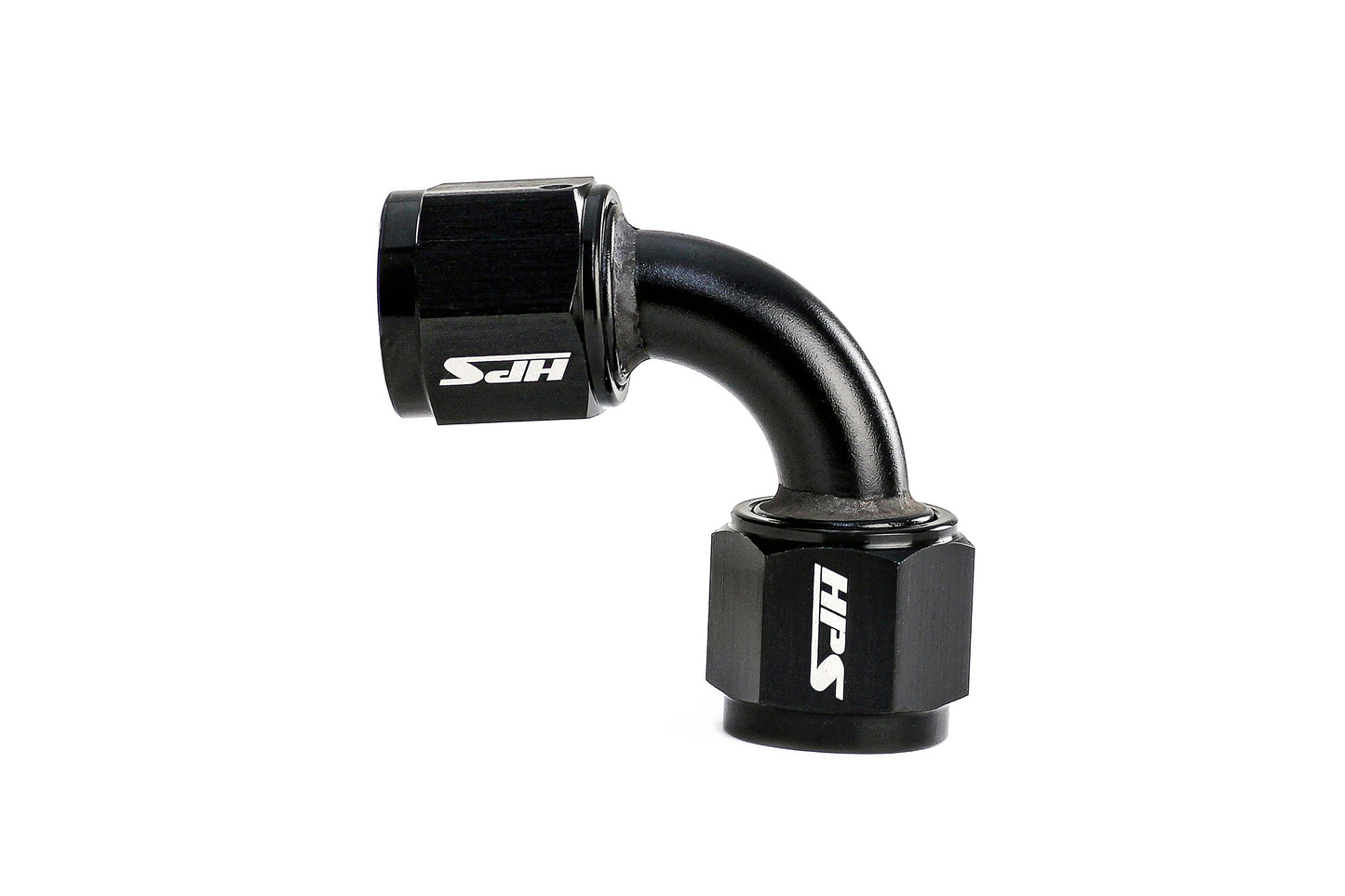 HPS Performance 90 Degree -6 AN Female to Female Swivel Coupling Adapter Aluminum Black