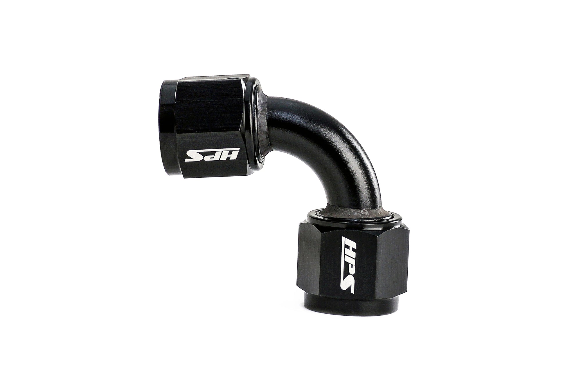 HPS Performance 90 Degree -12 AN Female to Female Swivel Coupling Adapter Aluminum Black