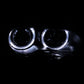 ANZO 2000-2003 BMW 3 Series E46 Projector Headlights w/ Halo Black