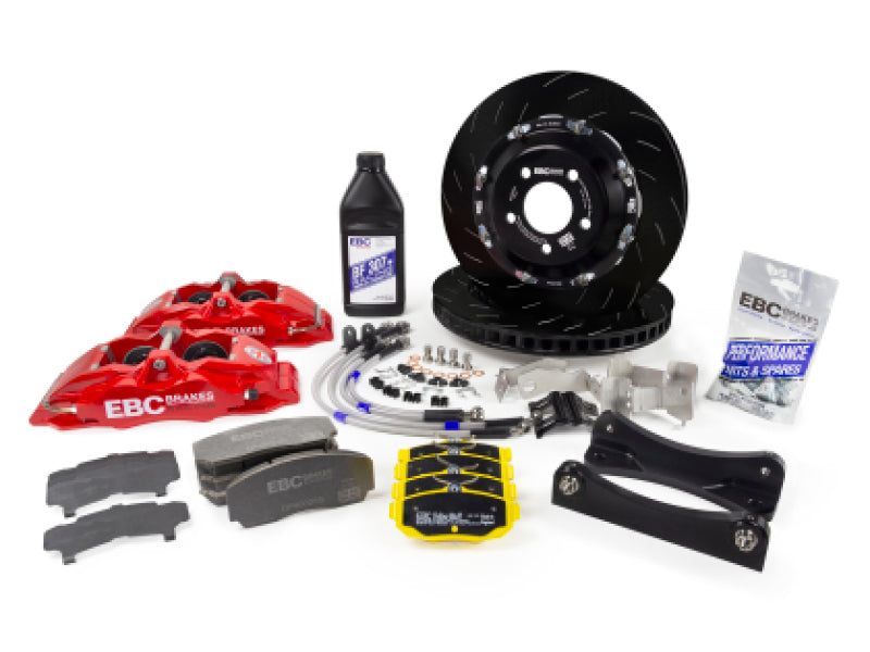 EBC Racing 14-19 BMW M3 F80/F82/F87 3.0T Black Apollo-4 380mm Rotors Front Big Brake Kit - Graveyard Performance