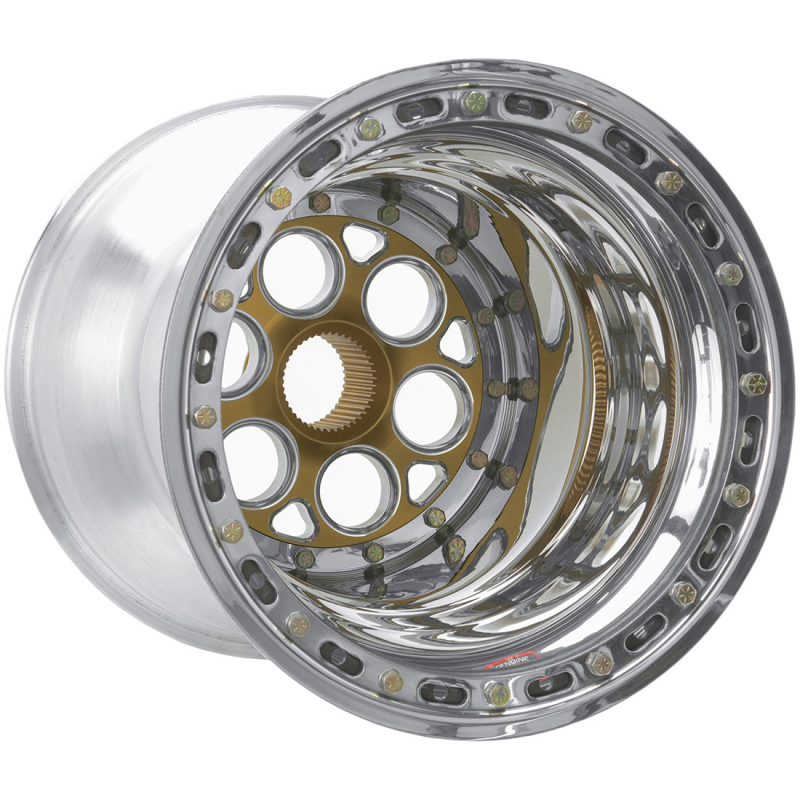 Weld Magnum Sprint 15x17 / 42-Spline / 4in. BS Gold Wheel - Outer Beadlock w/6-Dzus Cover - Graveyard Performance