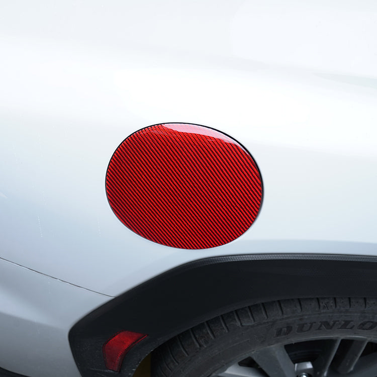 JDMuscle [22-25 WRX] P&S Series Carbon Fiber Fuel Door Cover | Black Carbon Fiber/ Red Carbon Fiber