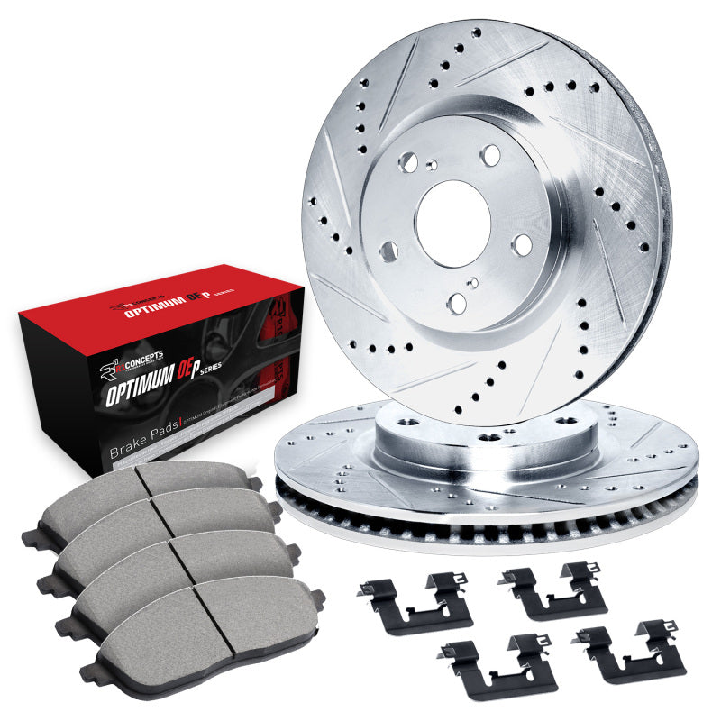 R1 19-22 Hyundai Veloster N Front Drill/Slot Silver Rotors w/Optimum Pads
