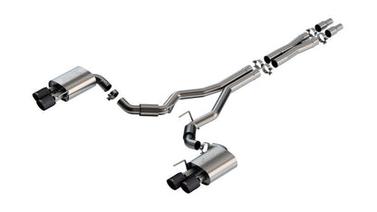 Borla 2024 Ford Mustang GT 5.0L V8 3 in ATAK Catback Non-Active Exhaust- Carbon Fiber Quad Tip - Graveyard Performance