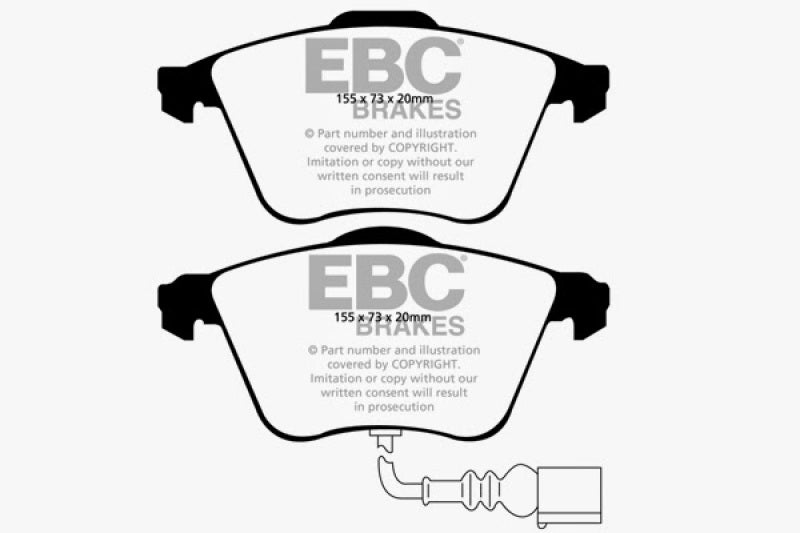 EBC 07-10 Audi TT Quattro 3.2 Ultimax2 Front Brake Pads - Graveyard Performance