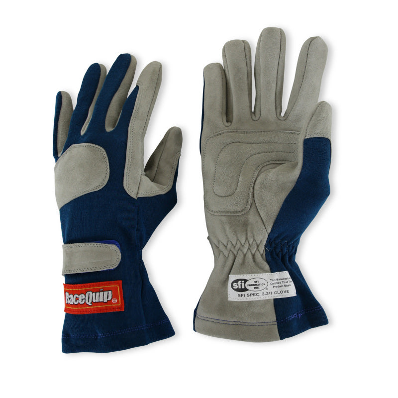 RaceQuip Blue 1-Layer SFI-1 Glove - Small - Graveyard Performance