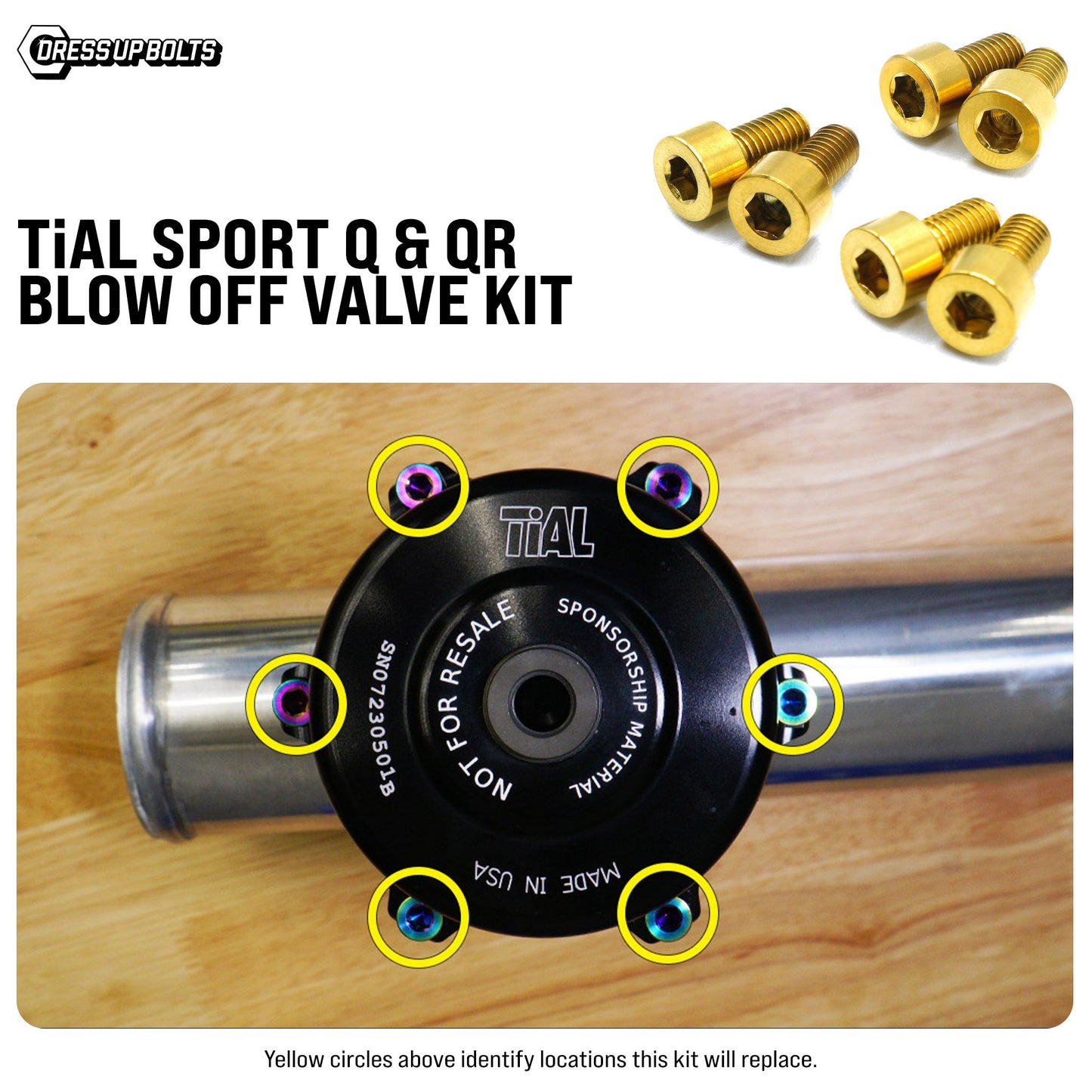 Dress Up Bolts Titanium Hardware Blow Off Valve Kit - TiAL Sport Q/QR