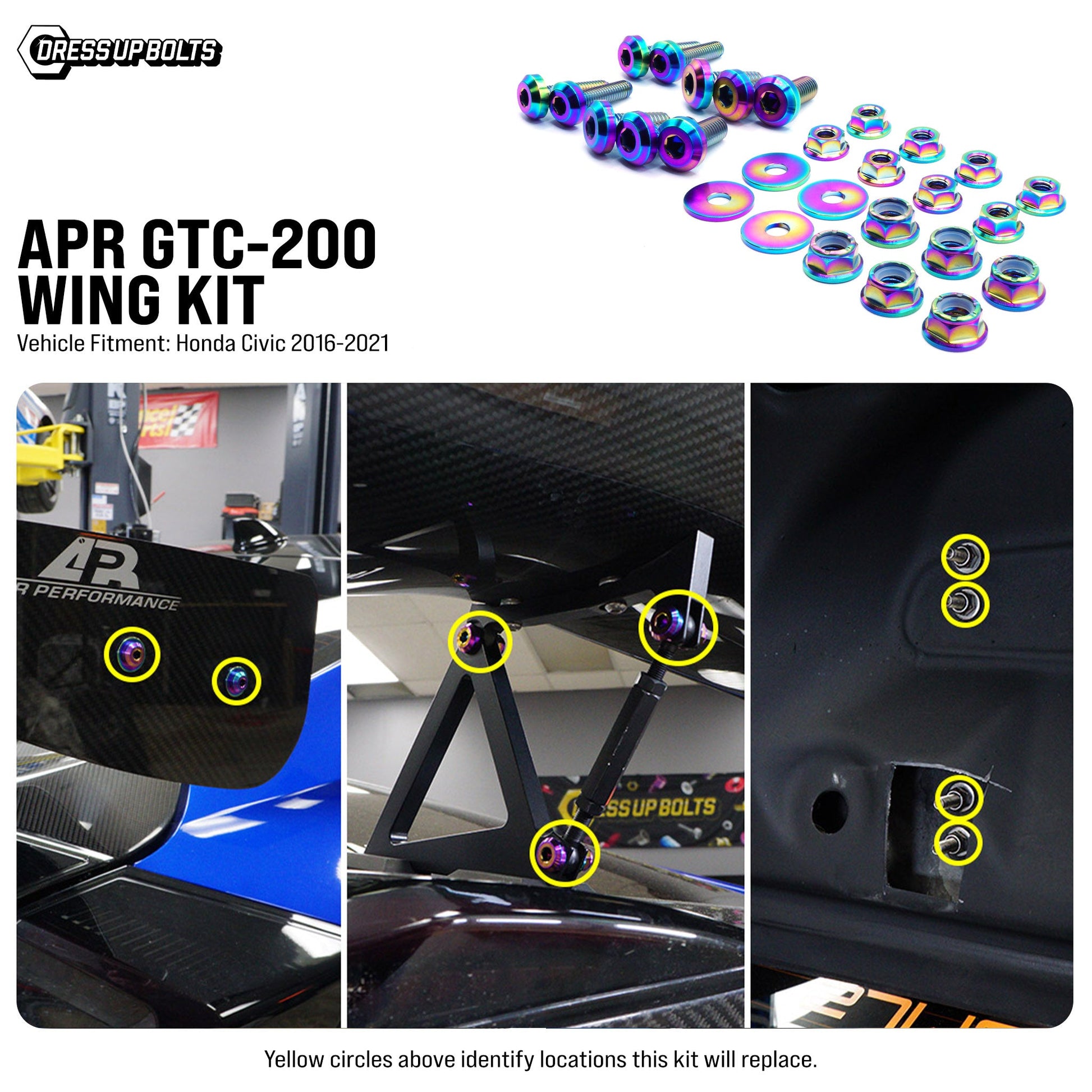 Titanium Hardware Wing Kit - APR GTC-200 (10th Gen Civic) - Graveyard Performance
