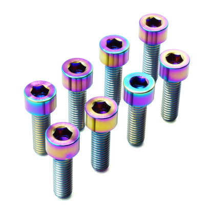 Titanium Camber Top Plate Bolt Kit — Universal Coilover & Air Suspension (Socket Cap, Set of 8)