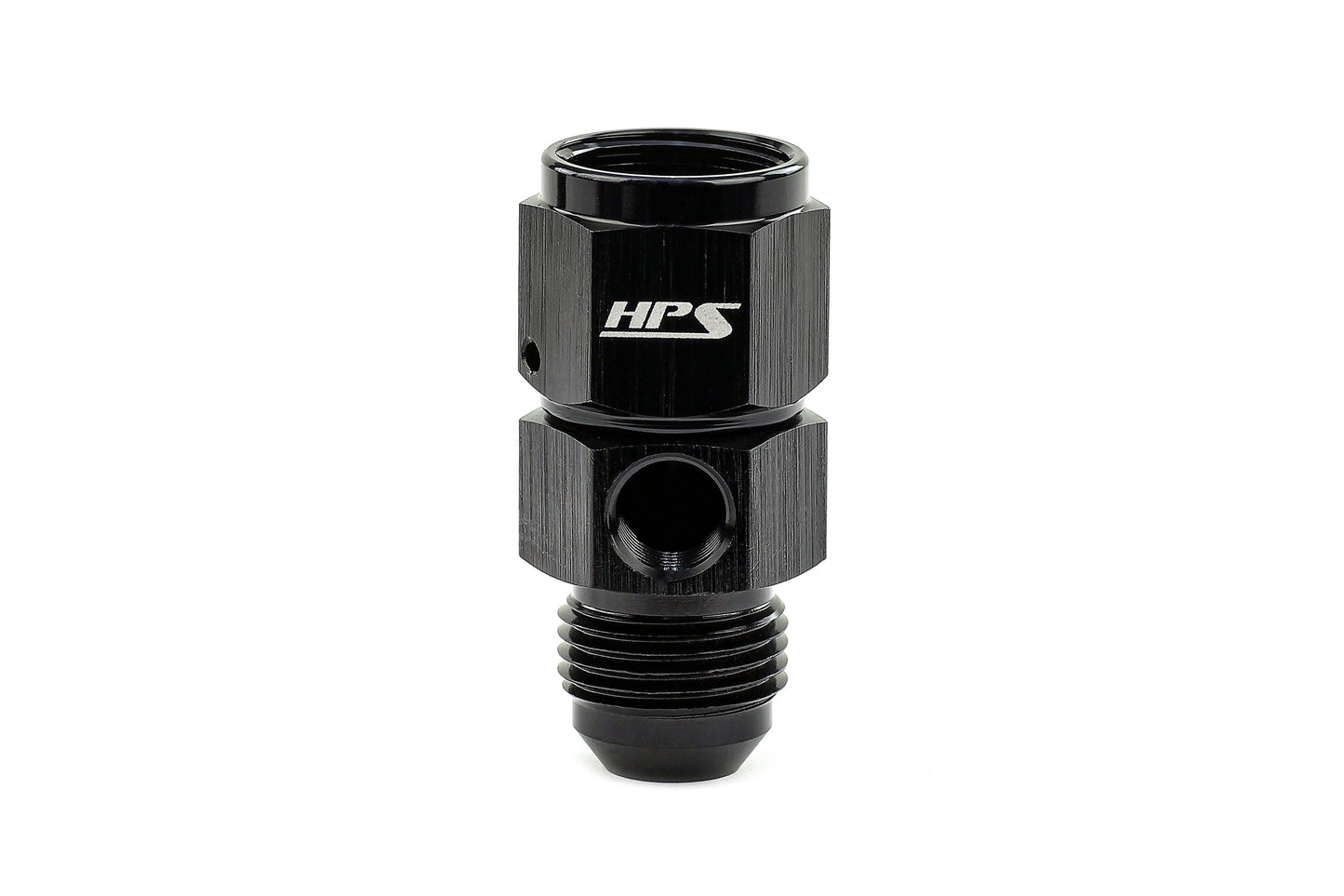 HPS Performance -3 AN Male to Female Fuel Pressure Gauge Adapter with 1/8 inch NPT Female Port Aluminum Black