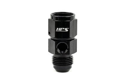 HPS Performance -3 AN Male to Female Fuel Pressure Gauge Adapter with 1/8 inch NPT Female Port Aluminum Black