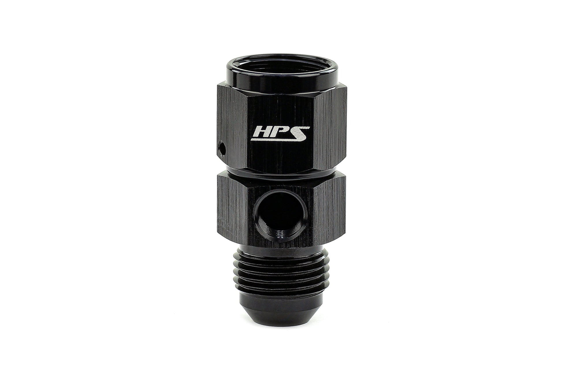 HPS Performance -12 AN Male to Female Fuel Pressure Gauge Adapter with 1/8 inch NPT Female Port Aluminum Black