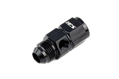 HPS Performance -3 AN Male to Female Fuel Pressure Gauge Adapter with 1/8" NPT Female Port, Aluminum, Black