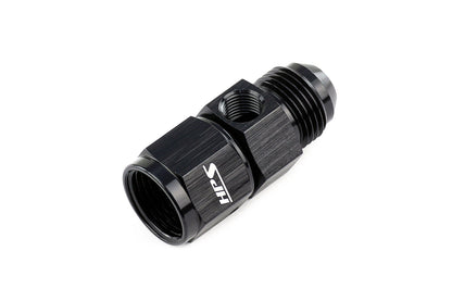 HPS Performance -10 AN Male to Female Fuel Pressure Gauge Adapter with 1/8" NPT Female Port, Aluminum, Black
