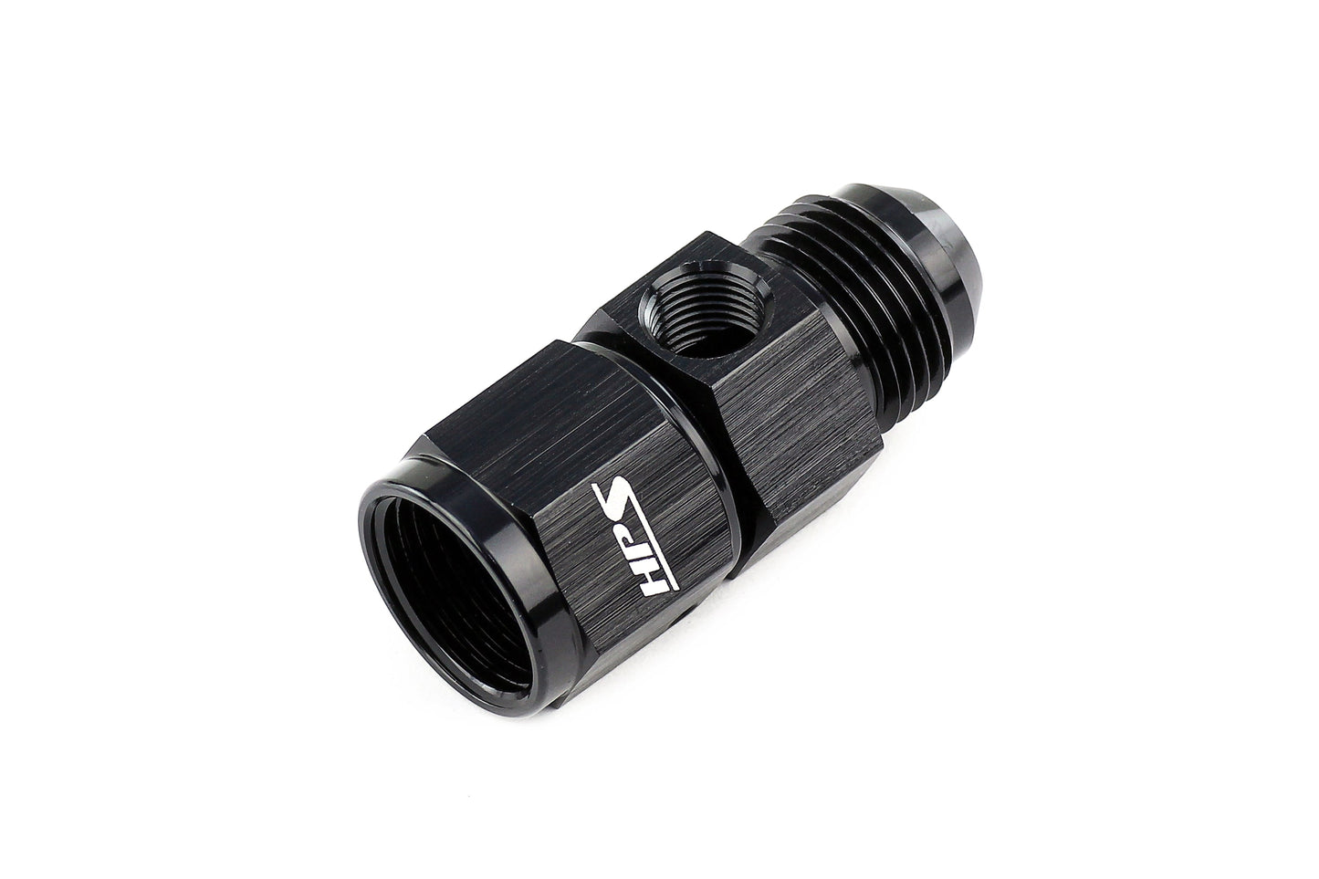 HPS Performance -8 AN Male to Female Fuel Pressure Gauge Adapter with 1/8" NPT Female Port, Aluminum, Black