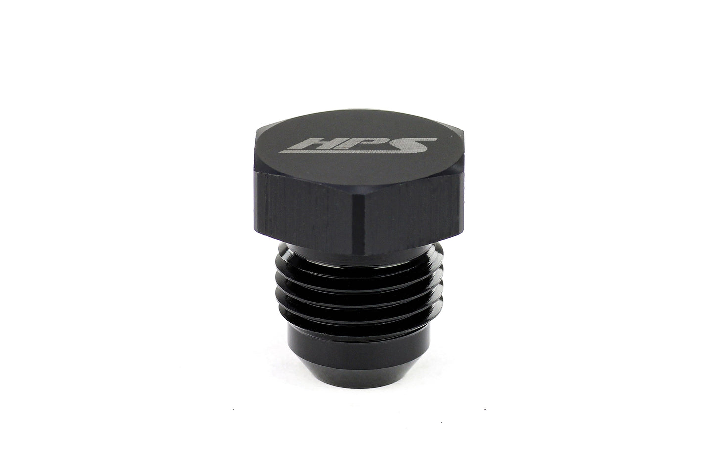 HPS Performance -16 AN Fittings Plug, AN Male 37 Degree Flare, Aluminum, Black