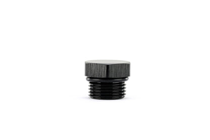 HPS Performance -8 AN Fittings Plug, Port Thread with O-Ring, Aluminum, Black
