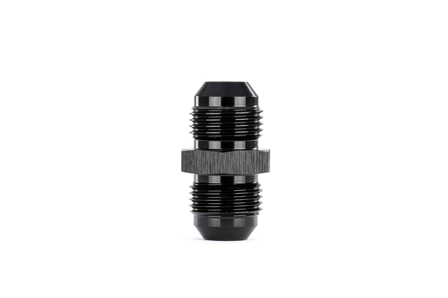 HPS Performance Straight -6 AN Male to Male Union Adapter, Aluminum, Black