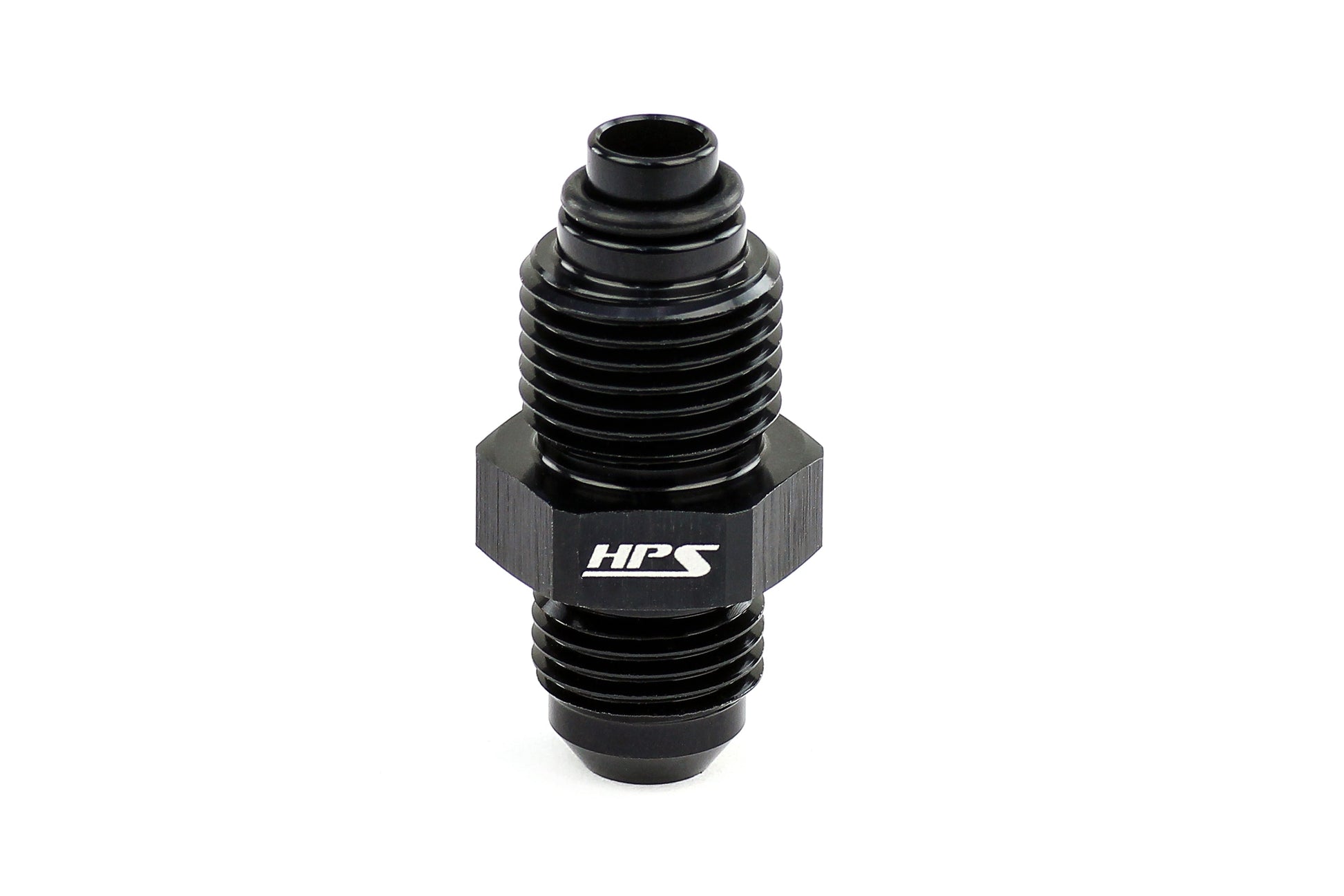 HPS Performance -6 AN to 5/8-18 Male to Inverted Flare Male Power Steering Adapter Aluminum Black