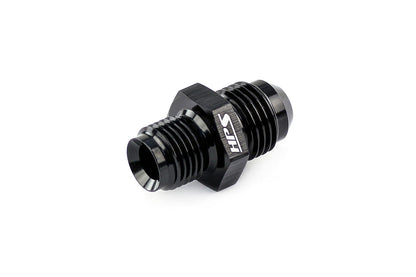 HPS Performance Straight -8 AN Flare to M14 x 1.5 Metric Adapter, Aluminum, Black