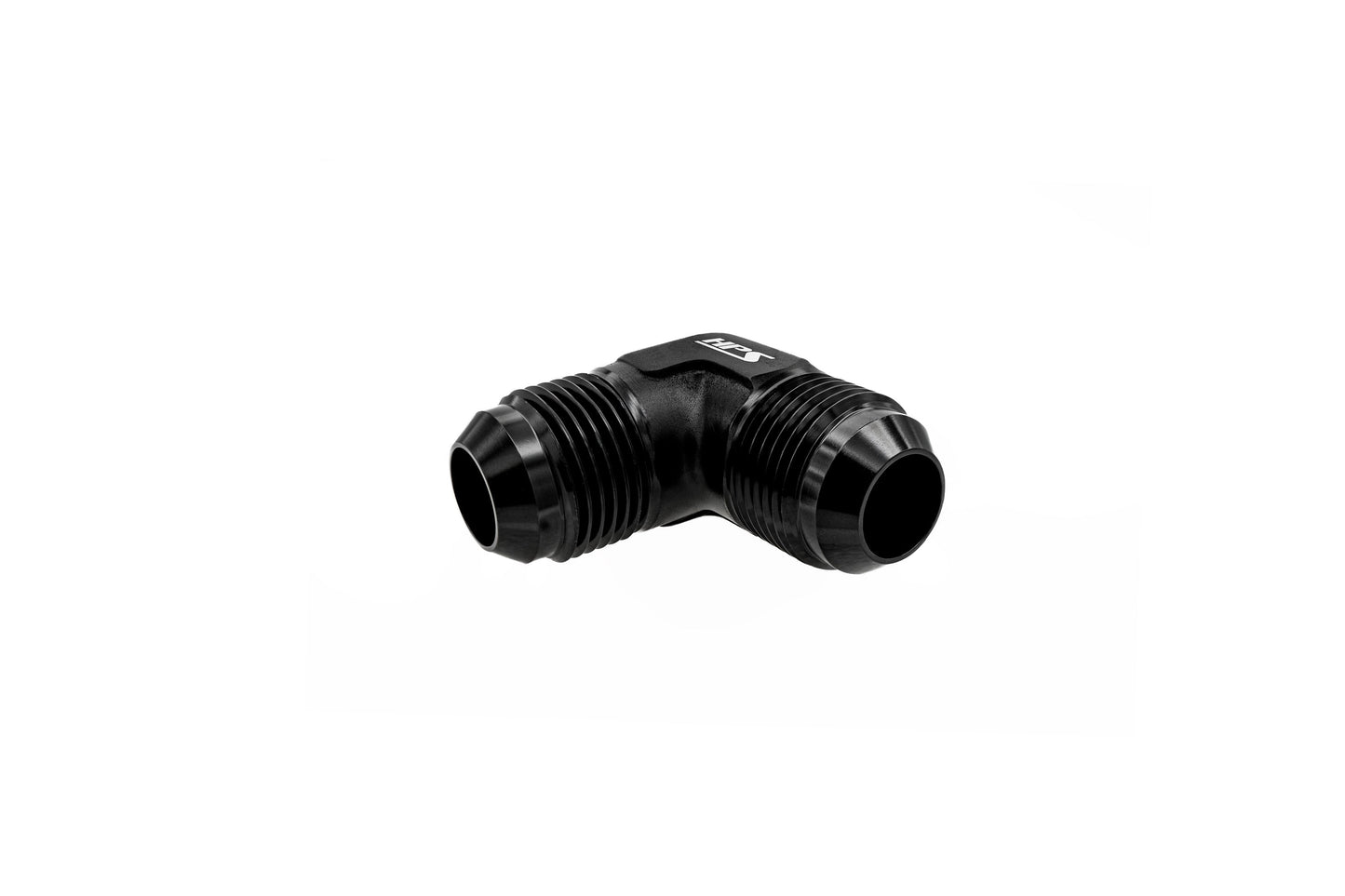 HPS Performance 90 Degree -8 AN Male to Male Union Adapter, Aluminum, Black