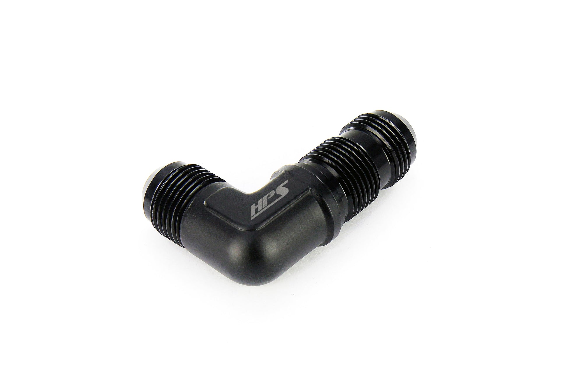 HPS Performance 90 Degree -4 AN Male to Male Bulkhead Adapter Aluminum Black