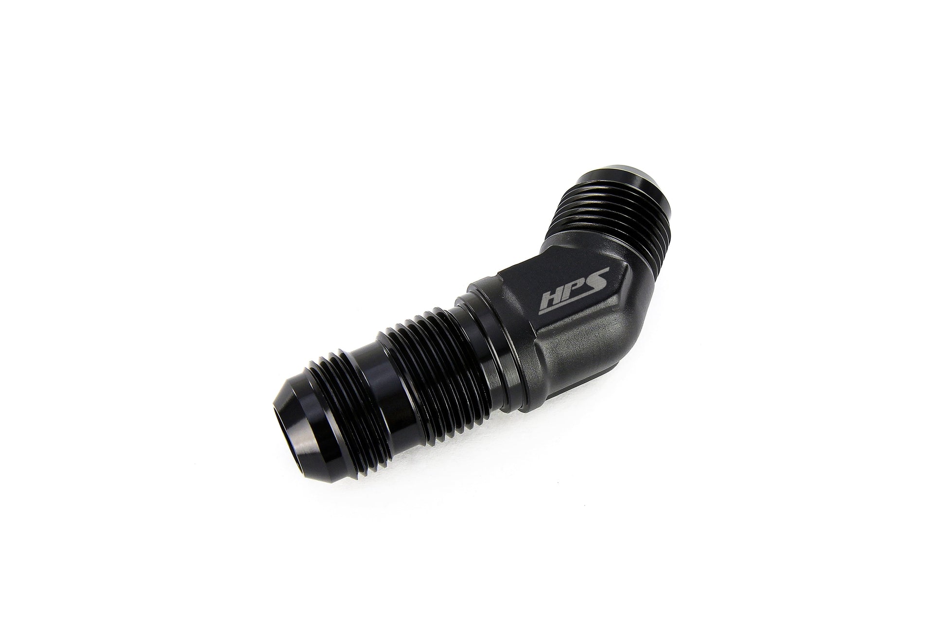 HPS Performance 45 Degree -4 AN Male to Male Bulkhead Adapter Aluminum Black