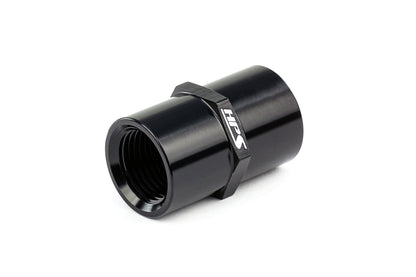 HPS Performance Straight 1/8'' NPT Female to Female Coupler Adapter, Aluminum, Black