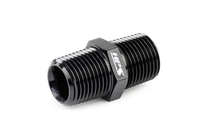 HPS Performance Straight 1/4'' NPT Male to Male Union Coupler Adapter, Aluminum, Black