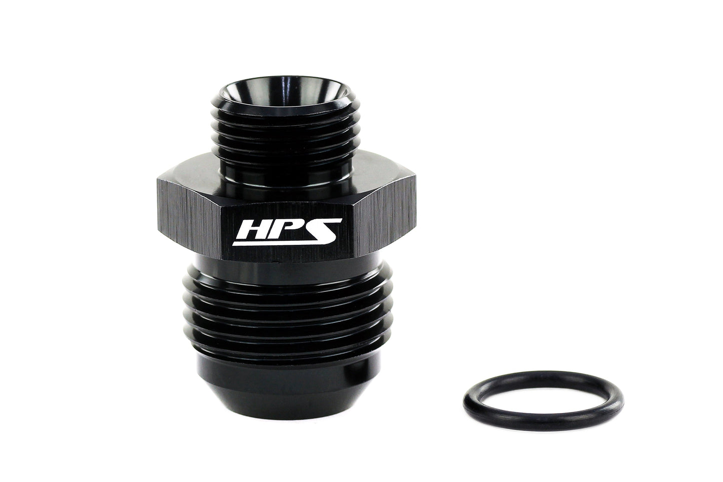 HPS Performance -16 AN Male to -10 O-ring Boss ORB Port Thread Male Adapter Aluminum Black